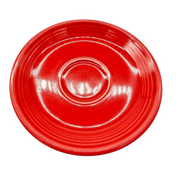 Fiesta Homer Laughlin Saucer Plate Vibrant Red Ceramic Lead-Free USA Made - Picture 1 of 4